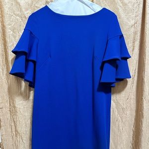 Calvin Klein sz 6 Royal Blue Ruffle Sleeve Dress